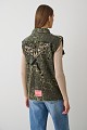 Denim αμάνικο τζάκετ με κέντημα