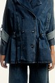 Denim short line trench coat