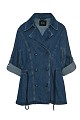 Denim short line trench coat