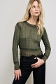 Knitted sweater with rhinestones