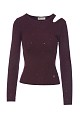 Cut out sweater with rhinestones