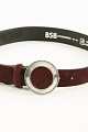 Leather belt with pony skin effect