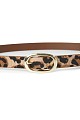 Pony skin belt with leopard print