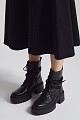 Ankle boots with straps and rhinestones