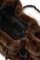 Fur leopard shoulder bag with chain