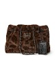 Fur leopard shoulder bag with chain