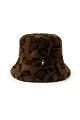 Faux fur leopard bucket hat