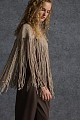 Knitted fringed cape
