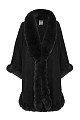 Knitted cape with faux fur