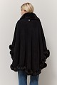 Knitted cape with faux fur