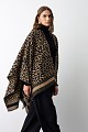 Kniited leopard print cape