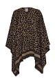 Kniited leopard print cape