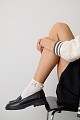 Socks with multicolor pearls