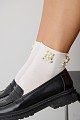 Socks with multicolor pearls