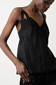 Linen top with lace