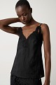 Linen top with lace