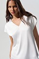 Σατέν V-neck μπλούζα