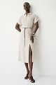 Midi high-waisted skirt with a decorative belt