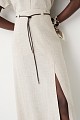 Midi high-waisted skirt with a decorative belt
