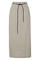 Midi high-waisted skirt with a decorative belt