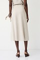 Midi high-waisted skirt with a decorative belt