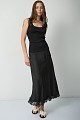 Maxi satin skirt with lace