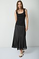 Maxi satin skirt with lace
