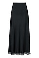 Maxi satin skirt with lace