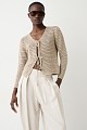 Cutwork cardigan with self tie