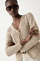 Cutwork cardigan with self tie