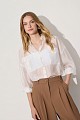 Semi-sheer shirt with pockets