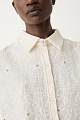 Crop embroidered shirt with short sleeves
