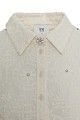 Crop embroidered shirt with short sleeves