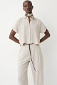 Shortsleeve shirt with linen touch