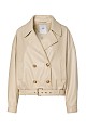 Leather look jacket with belt