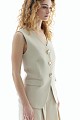 Longline vest with golden buttons