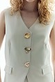 Longline vest with golden buttons