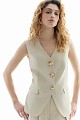 Longline vest with golden buttons