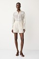 Embroidered shorts with rhinestones