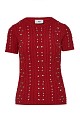 Short sleeves sweater with rhinestones