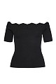 Rib sequined blouse with sgort sleeves