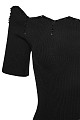 Rib sequined blouse with sgort sleeves