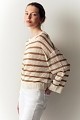 Striped sweater with sequined details
