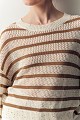 Striped sweater with sequined details