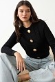 Sweater with bejewelled buttons