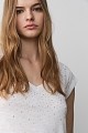 V-neck t-shirt with rhinestones