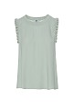 Sleeveless blouse with frill