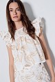 Crop top cu print paisley și lurex