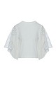 Top with embroidered short sleeves