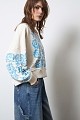 Sweatshirt with print and rhinestones